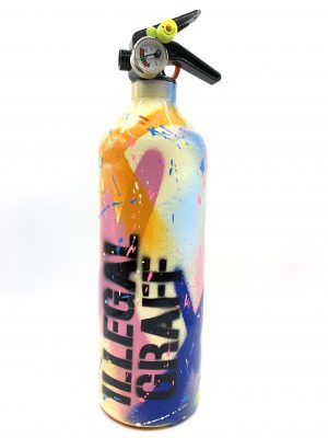 Custom fire extinguisher. n°F1 Illegal Graff worked with stencil and graff form Urban Creativity Collection. A C.Catelain original work and unique piece. Urban Street art