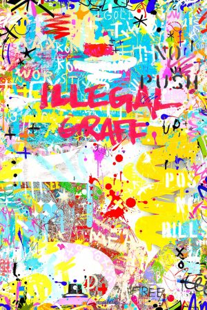C.Catelain urban street art contemporary store. A blend of urban and contemporary art, pop culture and photography. Original work : Illegal Graff Life 60x40 from the Print Collection