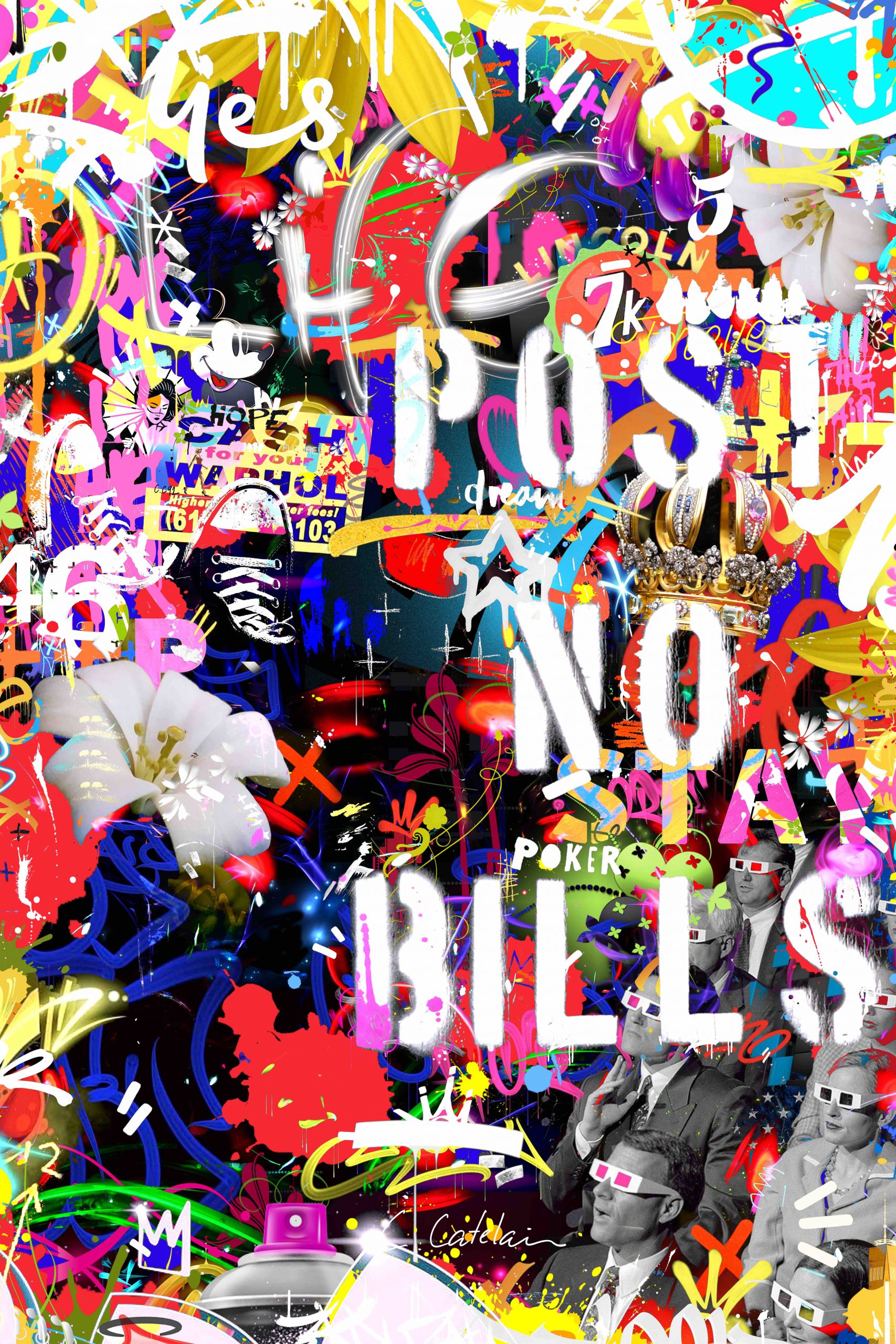 YES artiste urbain C.Catelain. Street Art Collection PLEXIGLASS